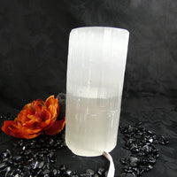 Selenite Cylinder Lamp (20 cm)