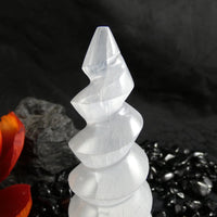 Selenite Spiral "Unicorn Horn"