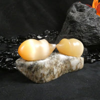 USSR Selenite Carving: Two Hedgehogs (Various)