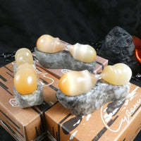 USSR Selenite Carving: Two Hedgehogs (Various)