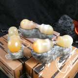 USSR Selenite Carving: Two Hedgehogs (Various)