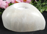 White Heart Selenite Candle Holder