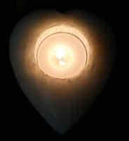 White Heart Selenite Candle Holder