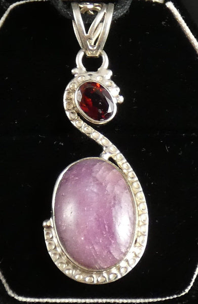 Faceted & Star Ruby Sterling Silver Pendant
