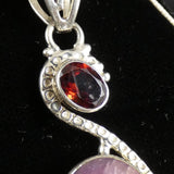 Faceted & Star Ruby Sterling Silver Pendant