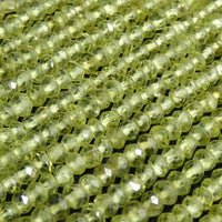 Peridot Faceted Rondelle Beads (3mm)