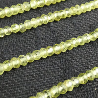 Peridot Faceted Rondelle Beads (3mm)