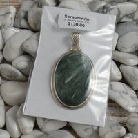 Seraphinite in Sterling Silver Pendant (Oval Cab)
