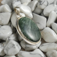 Seraphinite in Sterling Silver Pendant (Oval Cab)