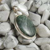 Seraphinite in Sterling Silver Pendant (Oval Cab)