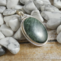 Seraphinite in Sterling Silver Pendant (Oval Cab)