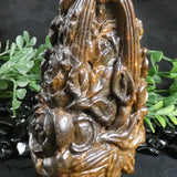 Boulder Opal Bird and Flower Basket Carving