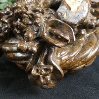 Boulder Opal Flower Basket Carving