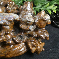 Boulder Opal Flower Basket Carving