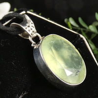 Prehnite in Sterling Silver Pendant (833)