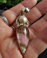 Rhodocrosite in Sterling Silver Pendant(various)