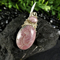 Rhodocrosite in Sterling Silver Pendant(various)