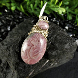 Rhodocrosite in Sterling Silver Pendant(various)