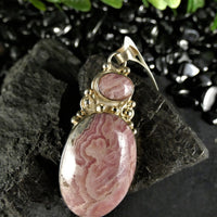 Rhodocrosite in Sterling Silver Pendant(various)