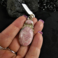 Rhodocrosite in Sterling Silver Pendant(various)
