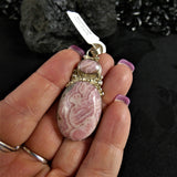 Rhodocrosite in Sterling Silver Pendant(various)