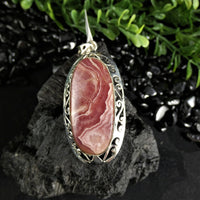 Rhodocrosite in Sterling Silver Pendant(various)