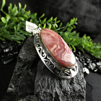 Rhodocrosite in Sterling Silver Pendant(various)