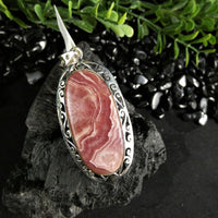 Rhodocrosite in Sterling Silver Pendant(various)