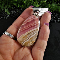 Rhodocrosite in Sterling Silver Pendant(various)