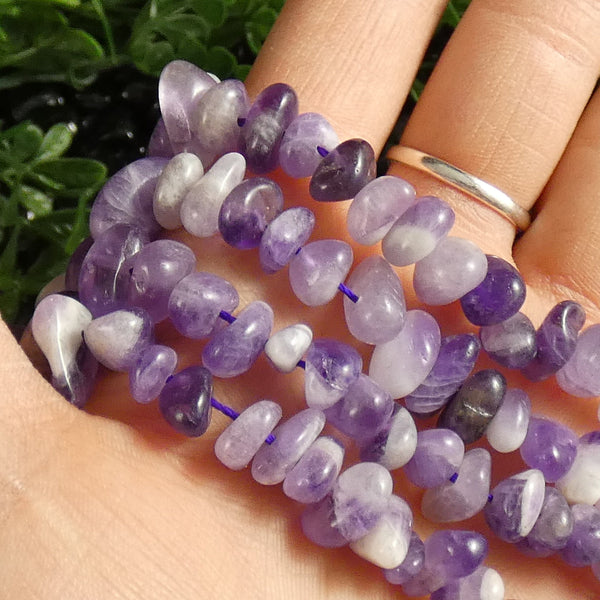 Chevron Amethyst Nugget Beads