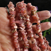 Rhodochrosite Chip Bead Strand