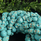 Blue Magnesite Skull Bead Strands