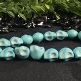 Blue Magnesite Skull Bead Strands