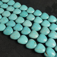 Blue Magnesite Heart Bead Strands