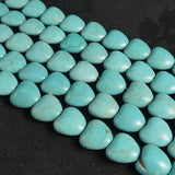 Blue Magnesite Heart Bead Strands