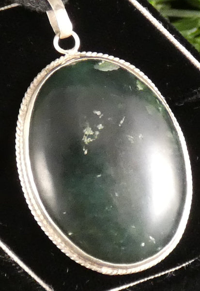 Green Kyanite in Sterling Silver Pendant