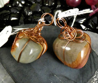 Polychrome Jasper Copper Wrapped Pendants