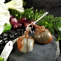 Polychrome Jasper Copper Wrapped Pendants