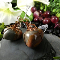 Polychrome Jasper Copper Wrapped Pendants