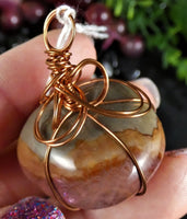 Polychrome Jasper Copper Wrapped Pendants