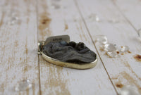 Chalcedony Conchive and Quartz Druzy Pendant