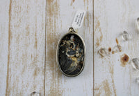 Chalcedony Conchive and Quartz Druzy Pendant