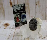 Chalcedony Conchive and Quartz Druzy Pendant