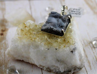 Chalcedony Conchive and Quartz Druzy Pendant
