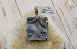 Chalcedony Conchive and Quartz Druzy Pendant