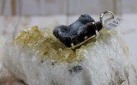Chalcedony Conchive and Quartz Druzy Pendant