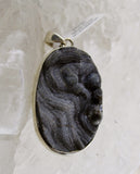 Chalcedony Conchive and Quartz Druzy Pendant