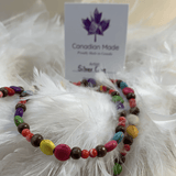 Magnesite, Wood and Bamboo Coral Necklace