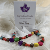 Magnesite, Wood and Bamboo Coral Necklace