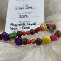 Magnesite, Wood and Bamboo Coral Necklace